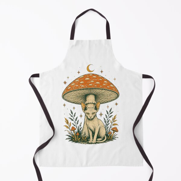 Item preview, Sphynx Cats Mushroom Moon Vintage Occult Cat Art designed and sold by Region.