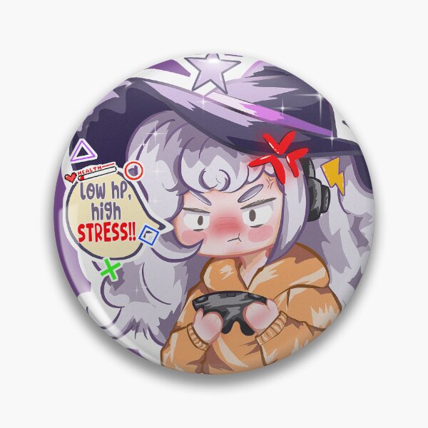 Item preview, Kawaii Gamer Witch Button designed and sold by Studio Ilustra Artt.