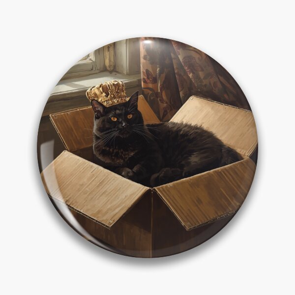 Item preview, Black Cat King in a Box designed and sold by ubeyeart.
