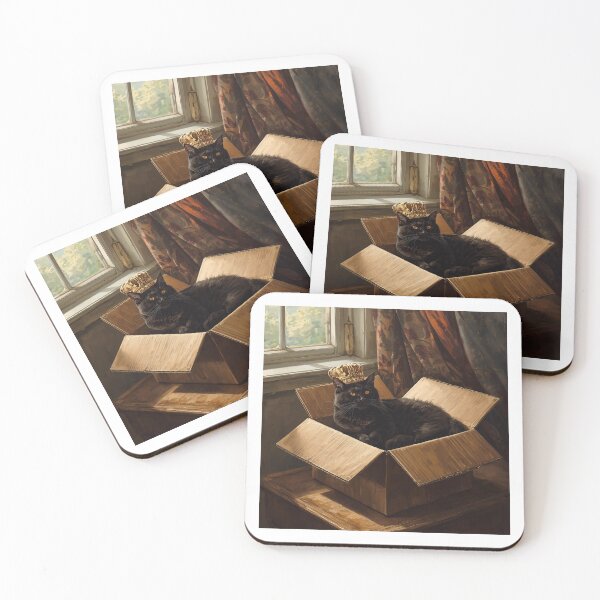 Item preview, Black Cat King in a Box designed and sold by ubeyeart.