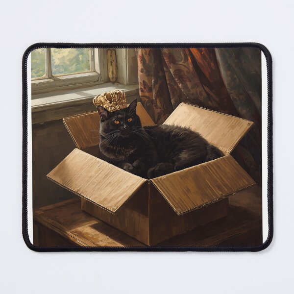 Item preview, Black Cat King in a Box designed and sold by ubeyeart.