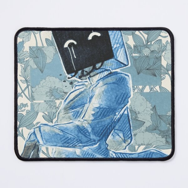 Item preview, Crying TV Head Character Indigo Floral designed and sold by WarmTones.