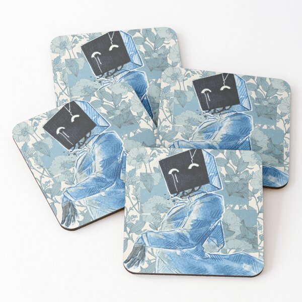 Item preview, Crying TV Head Character Indigo Floral designed and sold by WarmTones.