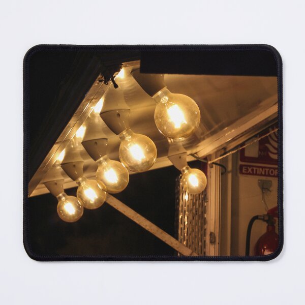 Item preview, Warm Vintage Bulb Row Under Awning Lighting A Night Stall With Fire Extinguisher Sign designed and sold by Nmallia.