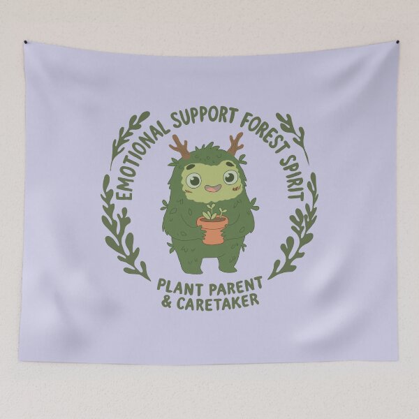 Item preview, Emotional Support Forest Creature Plant Parent Illustration designed and sold by LeshanArt.