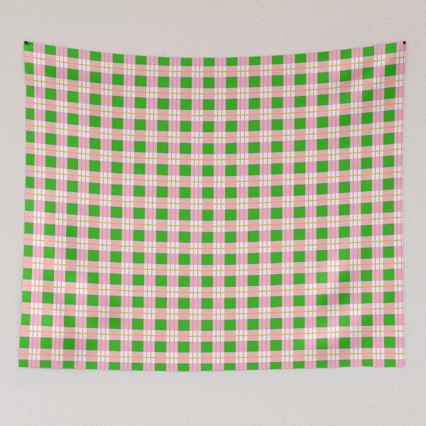 Item preview, Cheerful Plaid in Green, Pinks, and Yellow designed and sold by PCaleDesigns.