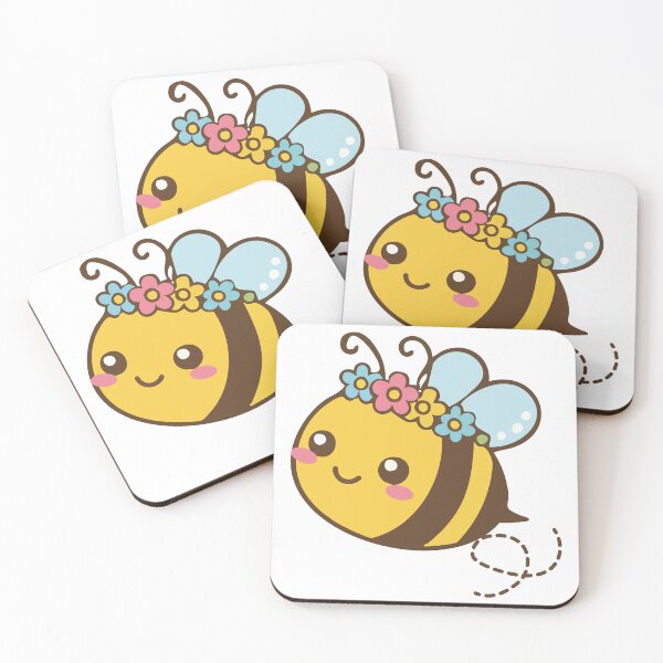 Aperçu de l'œuvre Abeille kawaii avec fleur créée et vendue par BetweenForms.