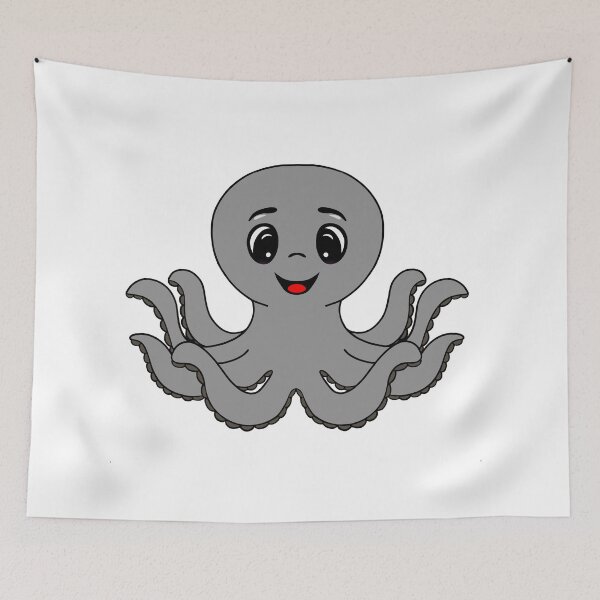 Item preview, Cute Happy Cartoon Octopus designed and sold by Sartoris Art.