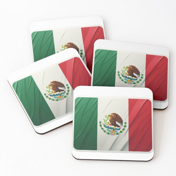Item preview, Mexico Flag – Green White Red Eagle Emblem designed and sold by Lellenatavarez.