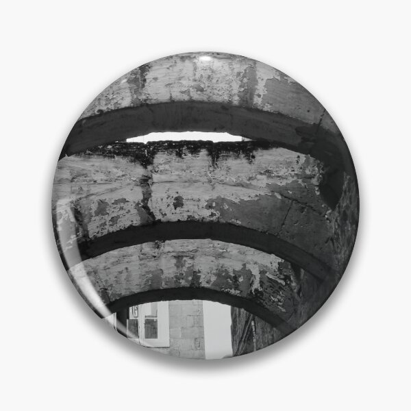 Item preview, Black And White Urban Alley With Weathered Stone Arches And Historic Textured Walls designed and sold by Nmallia.