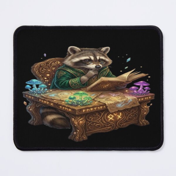 Item preview, Raccoon Scholar Reading Ancient Fantasy Book designed and sold by DailySparks.