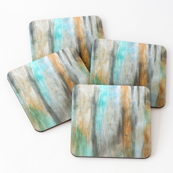 Item preview, Aqua, Orange, And White Abstract Streaks Painting designed and sold by DEC02.