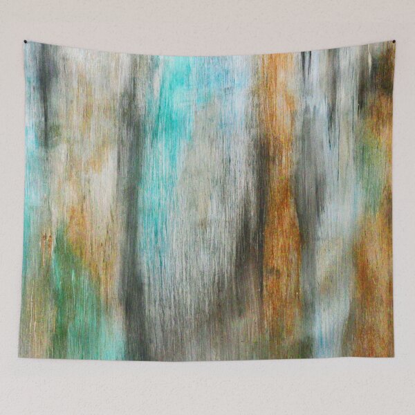 Item preview, Aqua, Orange, And White Abstract Streaks Painting designed and sold by DEC02.