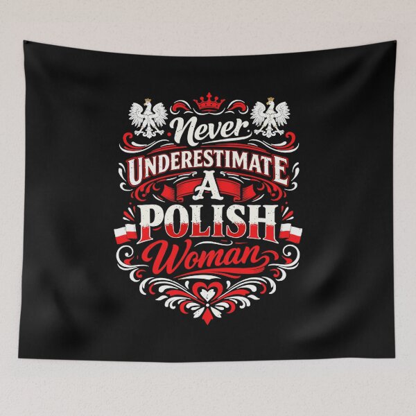 Item preview, Never Underestimate A Polish Woman – White Red designed and sold by Pineapple-Tree.
