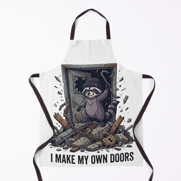 Item preview, I Make My Own Doors Funny Raccoon Crowbar Meme designed and sold by kndcreative.