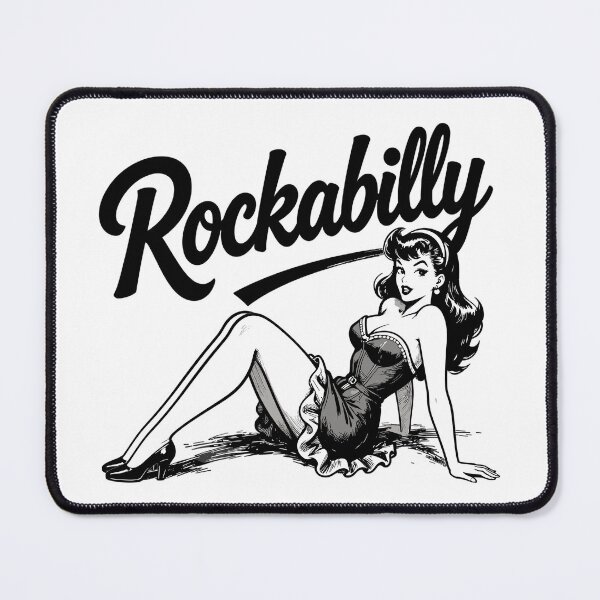 Item preview, Rockabilly Woman Pin Up Black and White Design designed and sold by Pineapple-Tree.