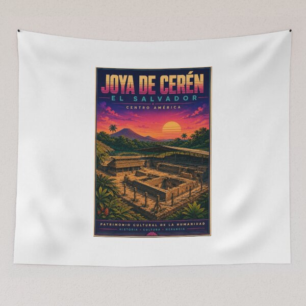 Item preview, Joya de Cerén El Salvador Retro Travel Poster – UNESCO World Heritage Site designed and sold by ElartedeNoel.