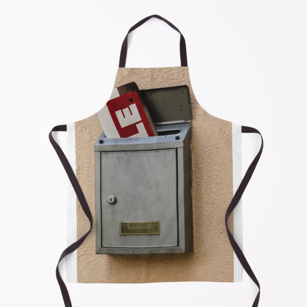 Item preview, Metal Mailbox With Inserted Mail And Red Advertising Flyer On Peach Stucco Wall designed and sold by Nmallia.