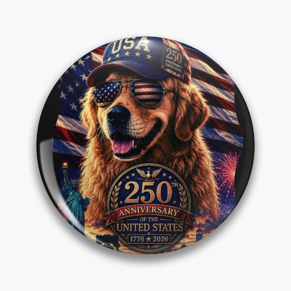 Item preview, Golden Retriever USA 250th Anniversary | Patriotic Dog Celebrating America 1776–2026 designed and sold by WhatASunShine.