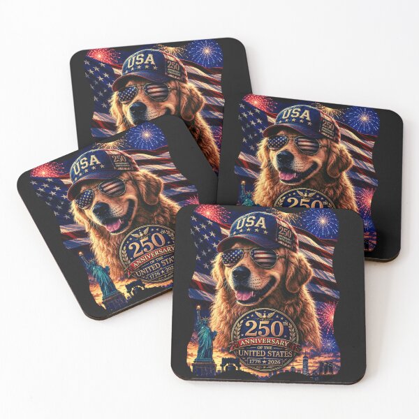 Item preview, Golden Retriever USA 250th Anniversary | Patriotic Dog Celebrating America 1776–2026 designed and sold by WhatASunShine.