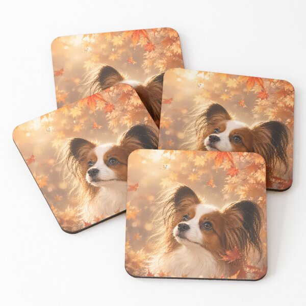 Item preview, Autumn Glow Papillon Dog Art  designed and sold by ManJiangHong.