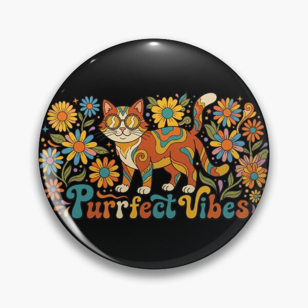 Item preview, Groovy Purrfect Vibes Retro Cat Art designed and sold by TeNovaStudio.