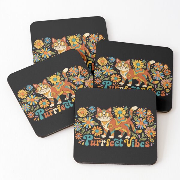 Item preview, Groovy Purrfect Vibes Retro Cat Art designed and sold by TeNovaStudio ⭐⭐⭐⭐⭐.