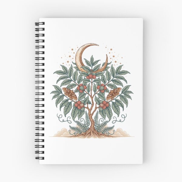 Item preview, Mystical Coffee Plant Under Moonlight | Botanical Coffee Tree Witchcore Illustration designed and sold by ArcticFoxStudio.