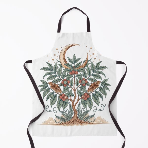 Item preview, Mystical Coffee Plant Under Moonlight | Botanical Coffee Tree Witchcore Illustration designed and sold by ArcticFoxStudio.