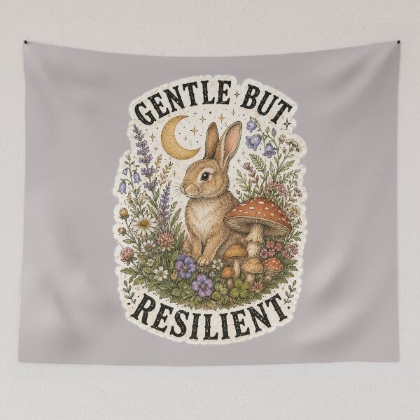Item preview, Gentle But Resilient Rabbit Mushroom Cottagecore designed and sold by oldpussboss.