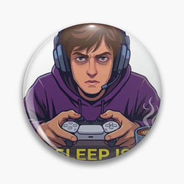 Item preview, Sleep Is Optional Gamer Quote – Funny 4AM Night Owl Gaming Cartoon designed and sold by Northern Glow Art.