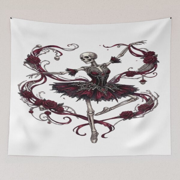 Item preview, Gothic Skeleton Ballerina Dancing with Red Roses designed and sold by DailySparks.
