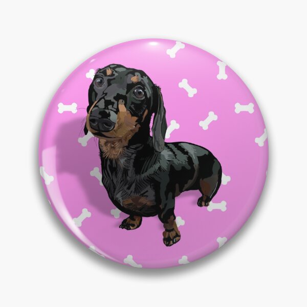 Item preview, Darling Dachshund with Pink & Treats background designed and sold by PCaleDesigns.