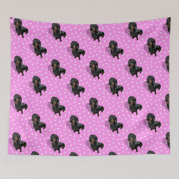 Item preview, Darling Dachshund with Pink & Treats background designed and sold by PCaleDesigns.