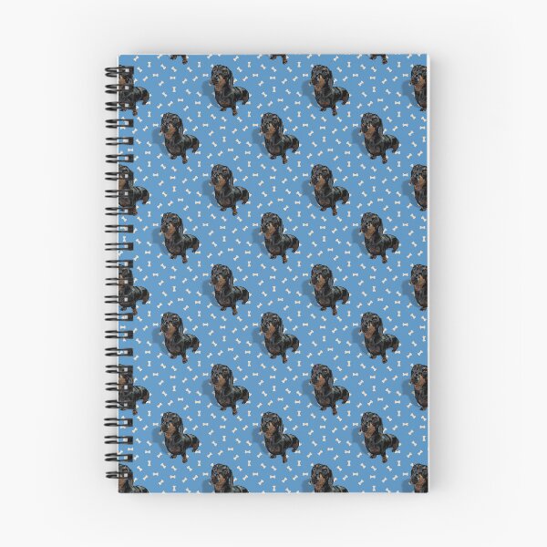 Item preview, Darling Dachshund with Blue & Bones background designed and sold by PCaleDesigns.