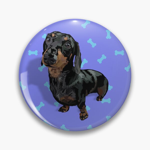 Item preview, Darling Dachshund with Violet & Bones background designed and sold by PCaleDesigns.
