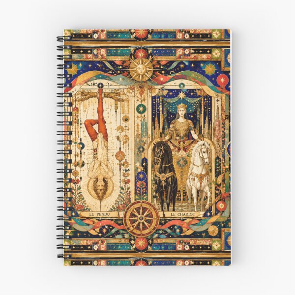 Item preview, The Hanged Man & The Chariot - Golden Tarot Diptych, Suspension and Victory, Mystical Art designed and sold by Natalia-Vlad.