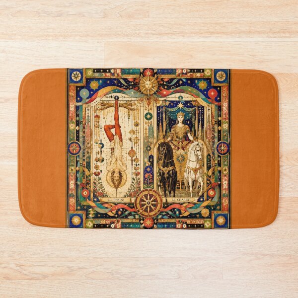 Item preview, The Hanged Man & The Chariot - Golden Tarot Diptych, Suspension and Victory, Mystical Art designed and sold by Natalia-Vlad.