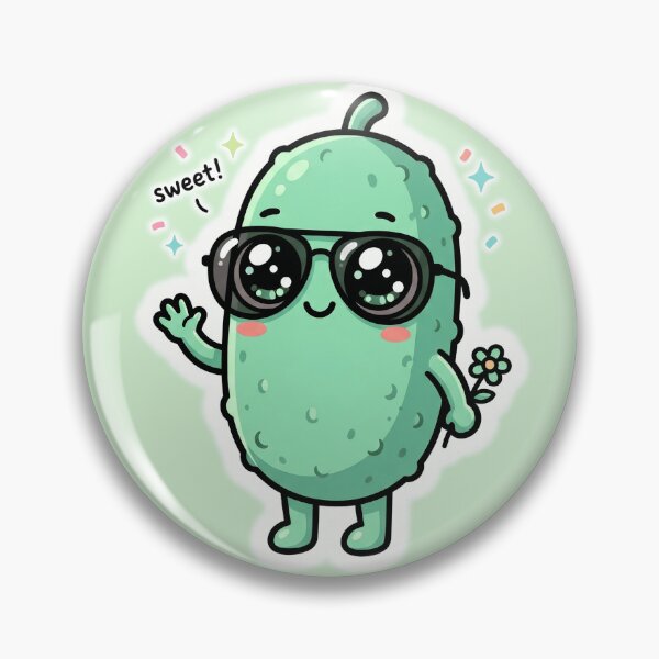 Item preview, Cute Kawaii Pickle With Glasses Funny Pickle Lover Cartoon Food Character Sticker T-Shirt Gift designed and sold by Basma Designs | Funny Shirts, Stickers & Mugs.