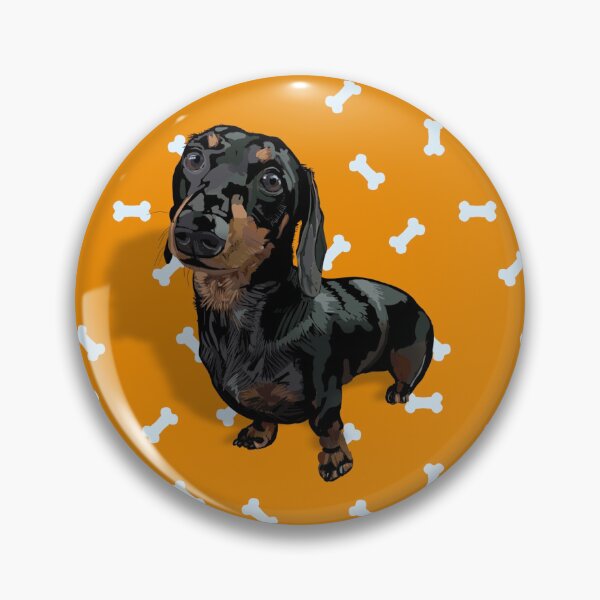 Item preview, Darling Dachshund with Orange & Treats background designed and sold by PCaleDesigns.