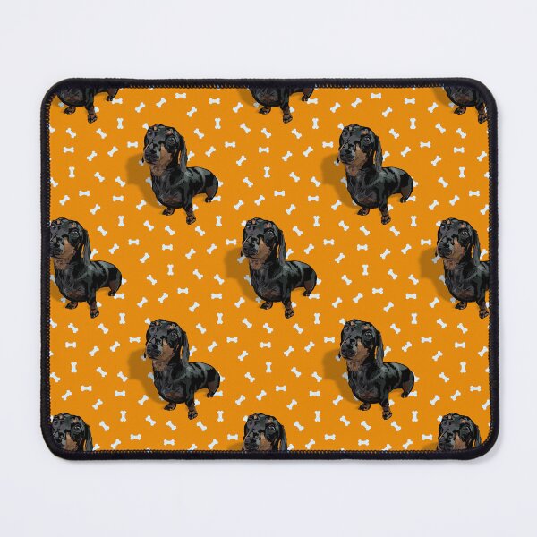 Item preview, Darling Dachshund with Orange & Treats background designed and sold by PCaleDesigns.