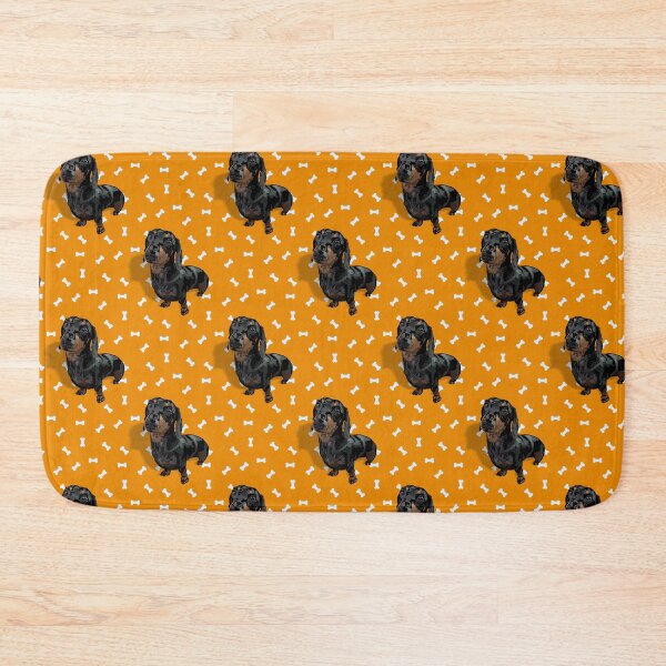 Item preview, Darling Dachshund with Orange & Treats background designed and sold by PCaleDesigns.