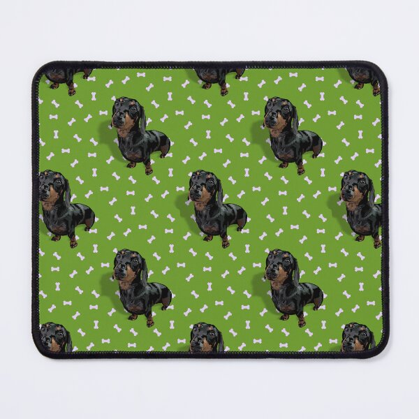 Item preview, Darling Dachshund with Green & Treats background designed and sold by PCaleDesigns.