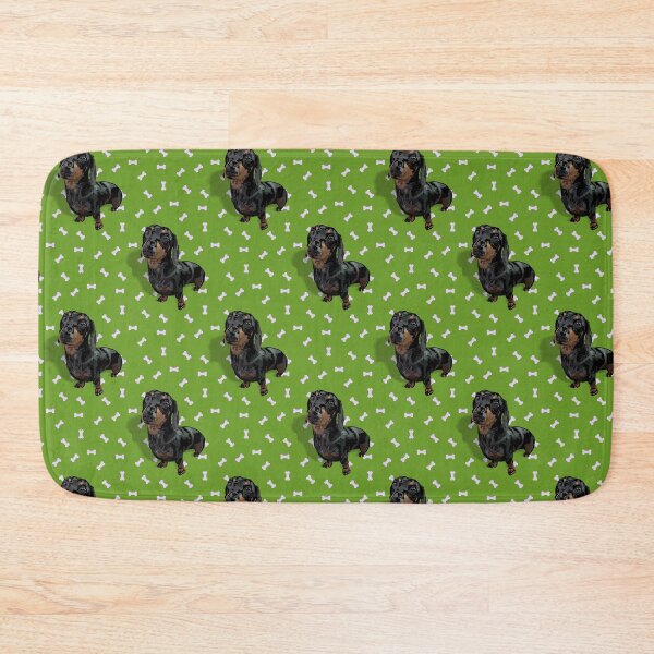 Item preview, Darling Dachshund with Green & Treats background designed and sold by PCaleDesigns.