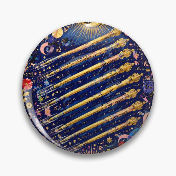 Item preview, Eight of Wands - 8 Celestial Wands, Speed and News, Golden Tarot Art designed and sold by Natalia-Vlad.