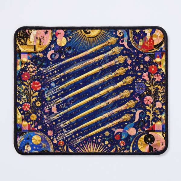 Item preview, Eight of Wands - 8 Celestial Wands, Speed and News, Golden Tarot Art designed and sold by Natalia-Vlad.