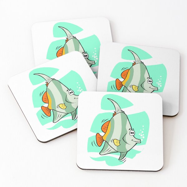 Item preview, Teal Tropical Cartoon Fish designed and sold by simplyrebeccann.