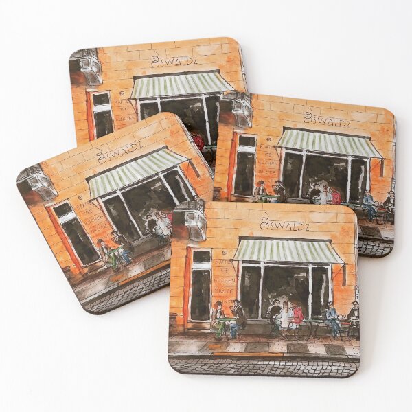 Item preview, Café Oswaldz Dresden Neustadt – Ink & Watercolor Urban Sketch designed and sold by UMA Urban Sketch.