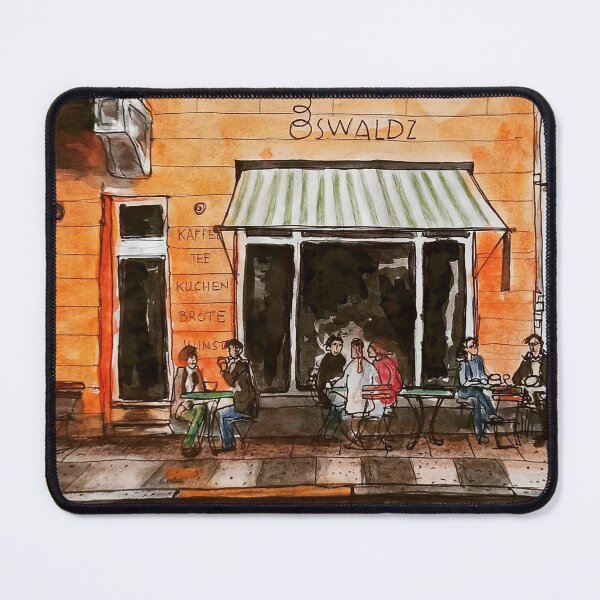 Item preview, Café Oswaldz Dresden Neustadt – Ink & Watercolor Urban Sketch designed and sold by UMA Urban Sketch.