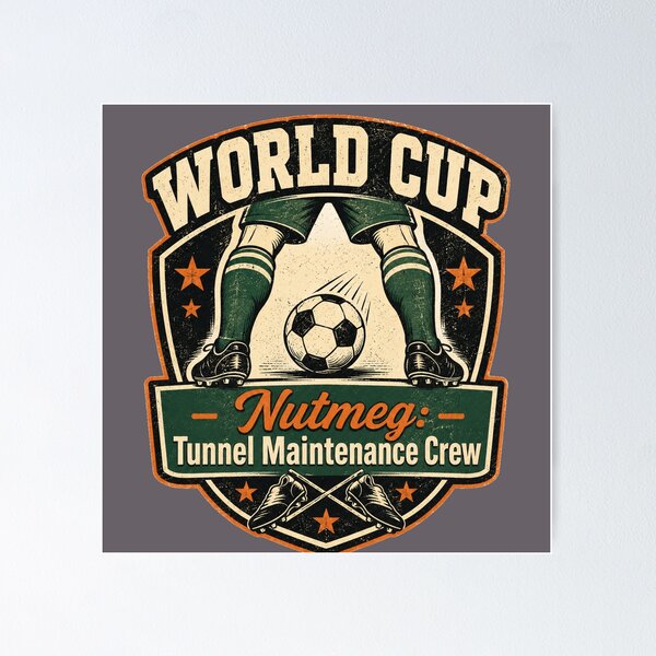 Item preview, World Cup Nutmeg Tunnel Maintenance Crew Soccer Tee designed and sold by POD DYNASTY.